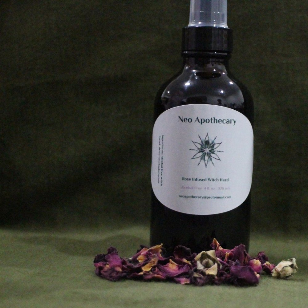 ALCOHOL FREE ROSE INFUSED WITCH HAZEL (4oz.)